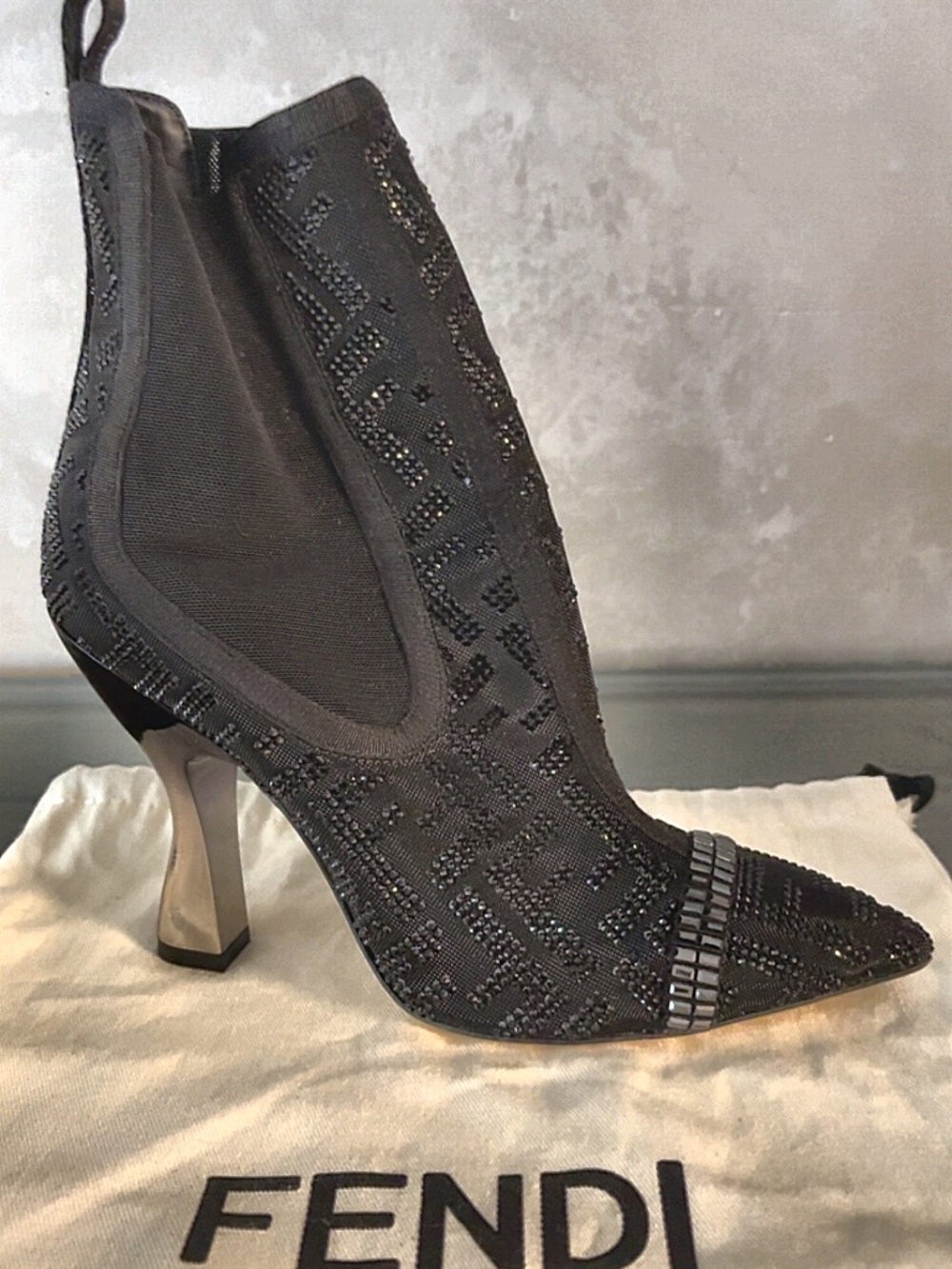Fendi Tronchetto Rete Strass View 6